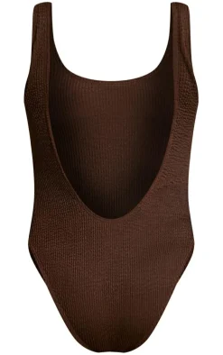Chocolate Crinkle Low Scoop Back Swimsuit
