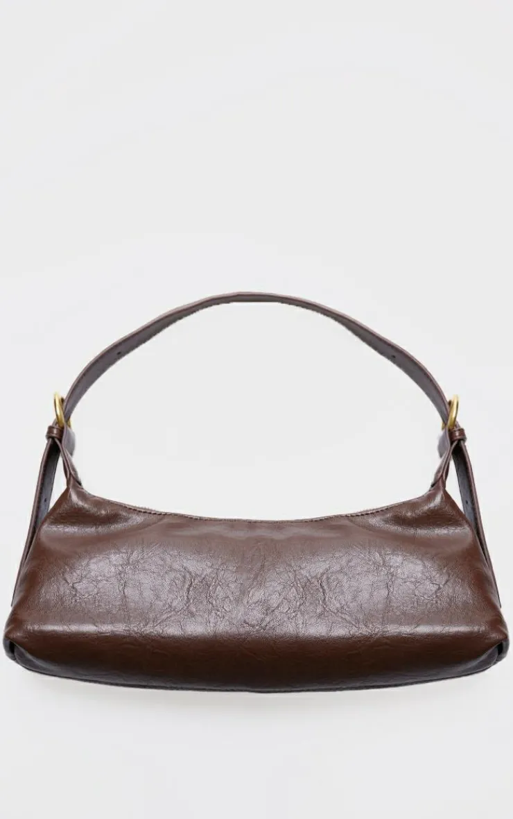 PrettyLittleThing Shoulder Bags*Crinkle Pu Buckle Detail Shoulder Bag