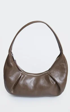 PrettyLittleThing Shoulder Bags*Crinkle Pu Pleat Detail Shoulder Bag