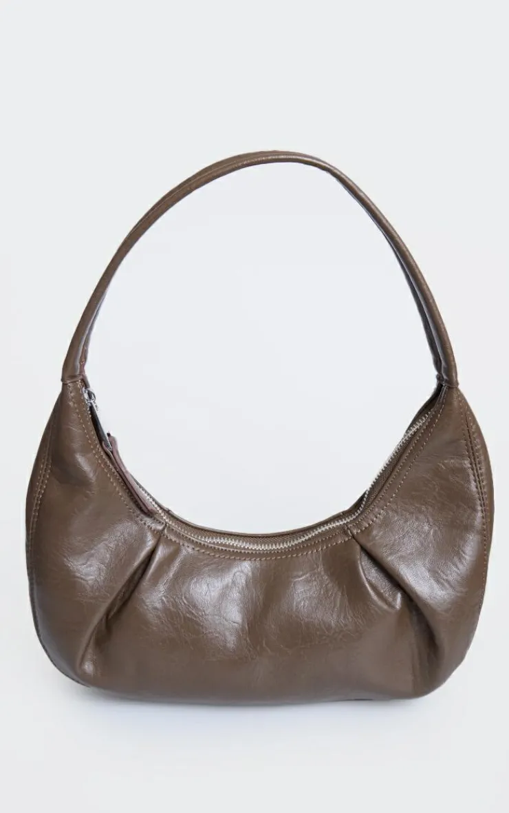 PrettyLittleThing Shoulder Bags*Crinkle Pu Pleat Detail Shoulder Bag