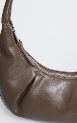 PrettyLittleThing Shoulder Bags*Crinkle Pu Pleat Detail Shoulder Bag
