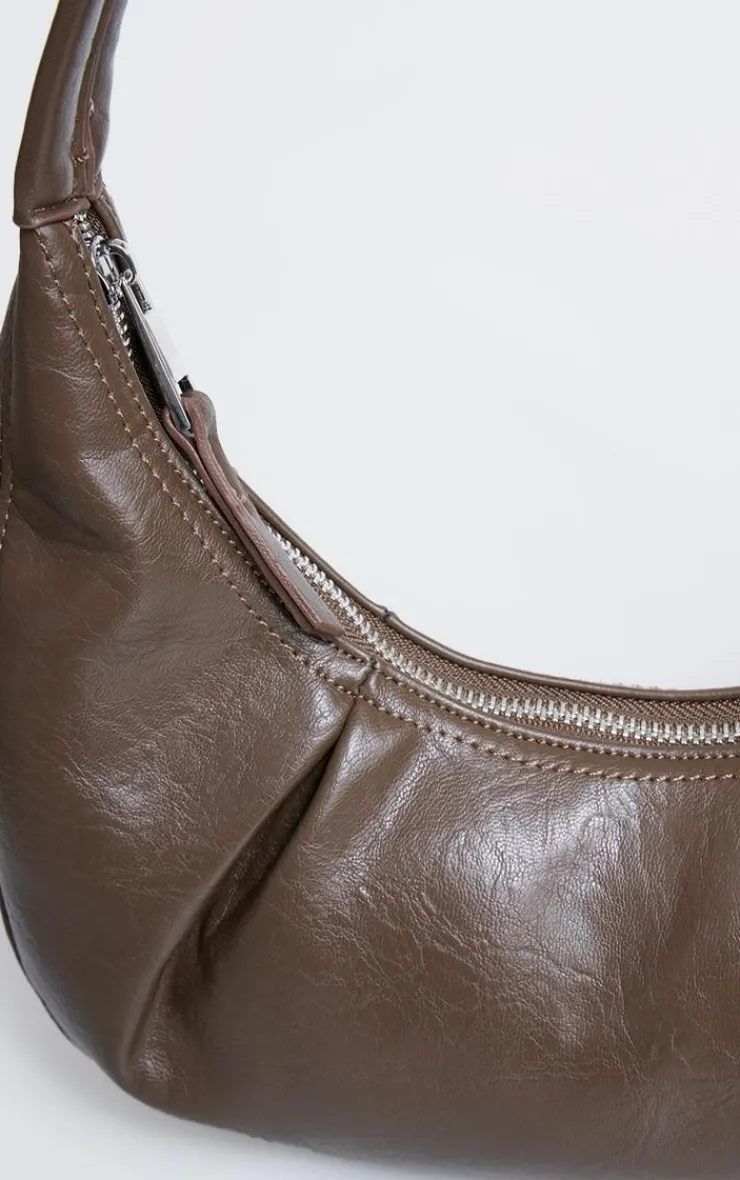PrettyLittleThing Shoulder Bags*Crinkle Pu Pleat Detail Shoulder Bag