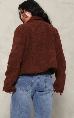 PrettyLittleThing Teddy Coats*Cropped Teddy Coat