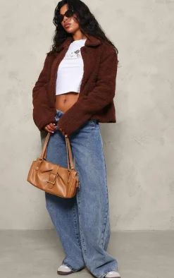 PrettyLittleThing Teddy Coats*Cropped Teddy Coat