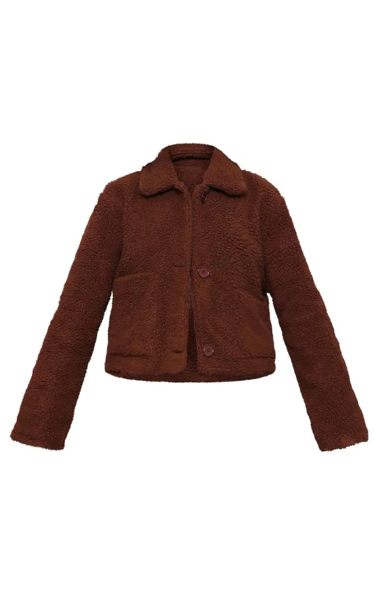 PrettyLittleThing Teddy Coats*Cropped Teddy Coat