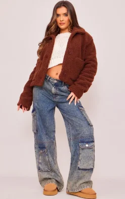 PrettyLittleThing Teddy Coats*Cropped Teddy Coat