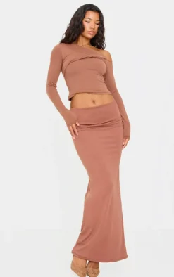 PrettyLittleThing Snatched*Double Layer Contour Jersey Maxi Skirt