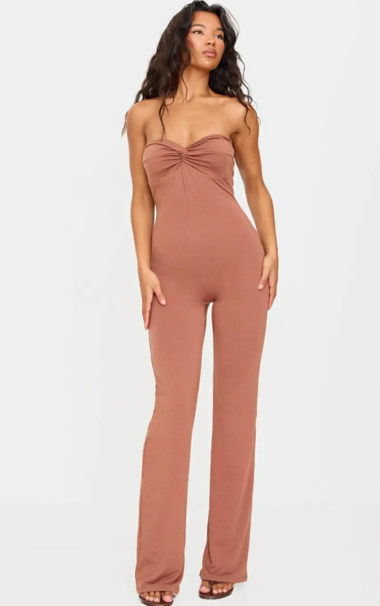 PrettyLittleThing Snatched*Double Layer Contour Jersey Twist Bandeau Jumpsuit