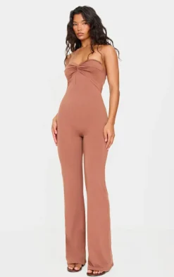 PrettyLittleThing Snatched*Double Layer Contour Jersey Twist Bandeau Jumpsuit