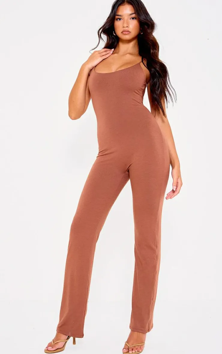 PrettyLittleThing Snatched*Double Layer Contour Jersey Strappy Scoop Back Jumpsuit