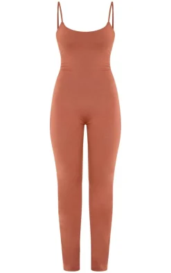 PrettyLittleThing Snatched*Double Layer Contour Jersey Strappy Scoop Back Jumpsuit