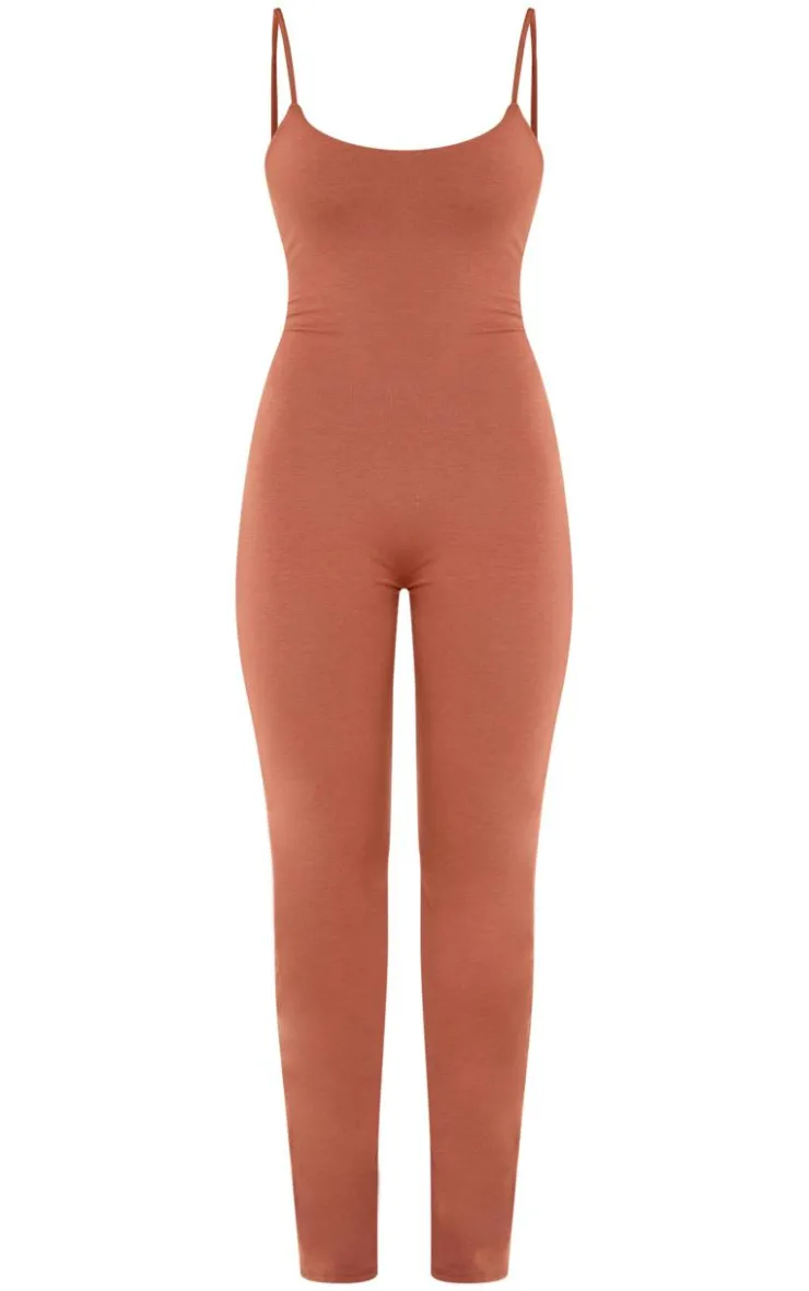 PrettyLittleThing Snatched*Double Layer Contour Jersey Strappy Scoop Back Jumpsuit