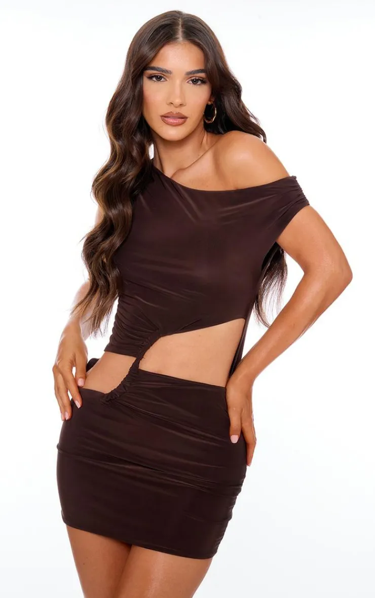 Double Layer Slinky Twist Front Mini Dress-PrettyLittleThing Best