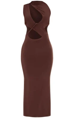 Double Layer Twist Front Button Detail Maxi Dress-PrettyLittleThing Hot