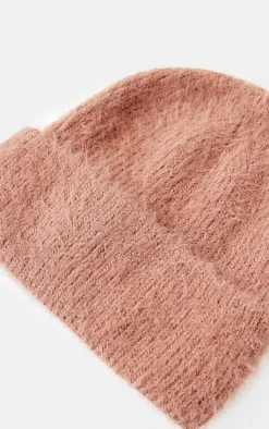 PrettyLittleThing Hats*Chocolate Eyelash Knit Rib Beanie