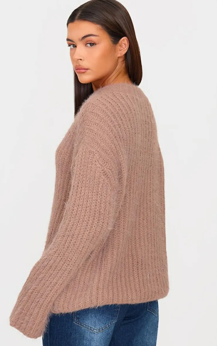 PrettyLittleThing Oversized Sweaters*Eyelash Knit Super Oversized Sweater