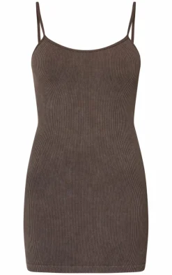 PrettyLittleThing Snatched*Faded Snatched Rib Strappy Bodycon Dress