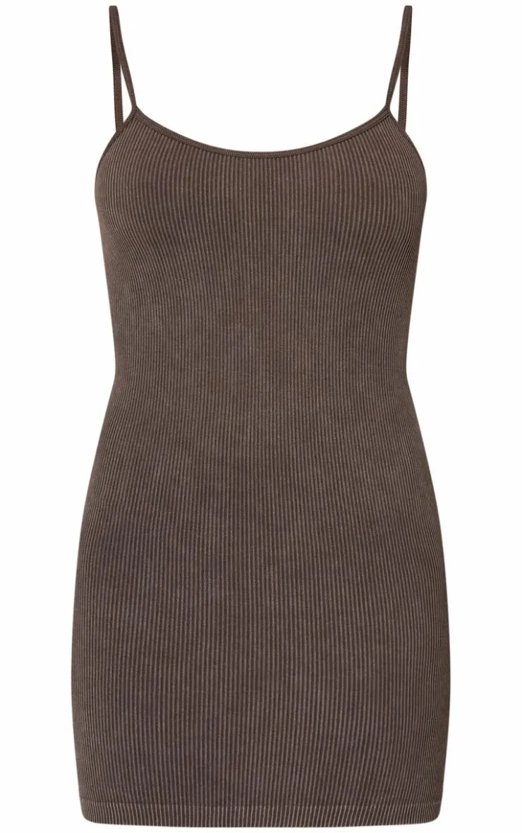PrettyLittleThing Snatched*Faded Snatched Rib Strappy Bodycon Dress
