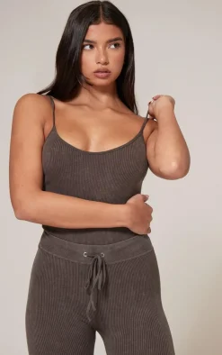 PrettyLittleThing Snatched*Faded Snatched Rib Strappy Bodysuit