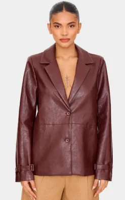 PrettyLittleThing Faux Leather Jackets*Faux Leather Blazer