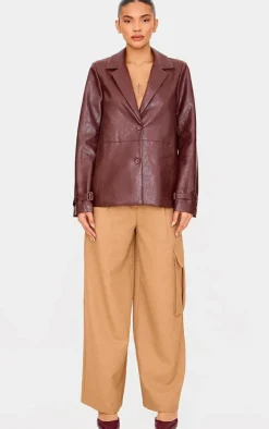 PrettyLittleThing Faux Leather Jackets*Faux Leather Blazer