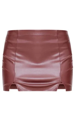 Best PrettyLittleThing Faux Leather Micro Mini Skirt Chocolate