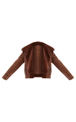 PrettyLittleThing Aviator Jackets*Faux Suede PU Bonded Aviator Jacket