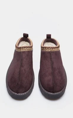 PrettyLittleThing Thanksgiving Outfits*Faux Suede Round Toe Slip On Sticthed Flats