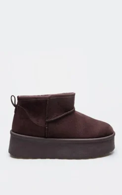 PrettyLittleThing Ankle Boots*Faux Suede Round Toe Platform Ankle Boots