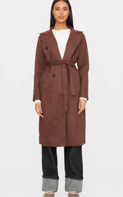 PrettyLittleThing Trench Coats*Faux Suede Trench Coat