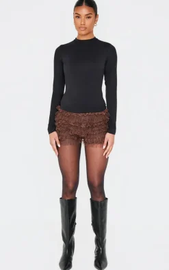 Chocolate Frill Mesh Bloomer Shorts