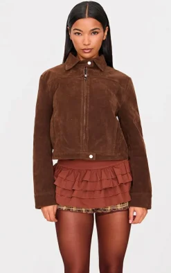 PrettyLittleThing Thanksgiving Outfits*Chocolate Frilly Peplum Detail Skort