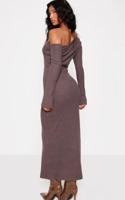 Heavy Brushed Asymmetric Maxi Dress-PrettyLittleThing Outlet