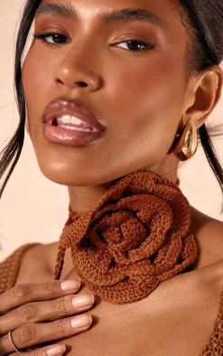 PrettyLittleThing Scarves & Gloves*Knitted Corsage Neck Tie