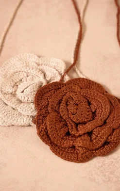 PrettyLittleThing Scarves & Gloves*Knitted Corsage Neck Tie