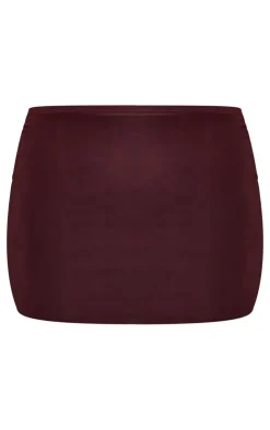 Sale PrettyLittleThing Chocolate Low Rise Slinky Micro Mini Skirt Chocolate.