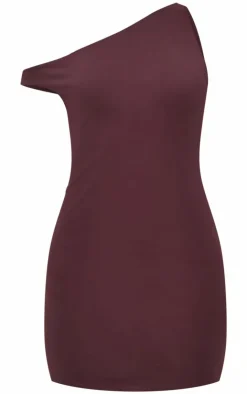 Chocolate Matte Asymmetric Mini Dress-PrettyLittleThing New