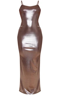 Metallic Slinky Sleeveless Bodycon Maxi Dress-PrettyLittleThing Hot