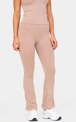 PrettyLittleThing Gym Wear*Acid Wash Seamless Rib Flare Yoga Pants