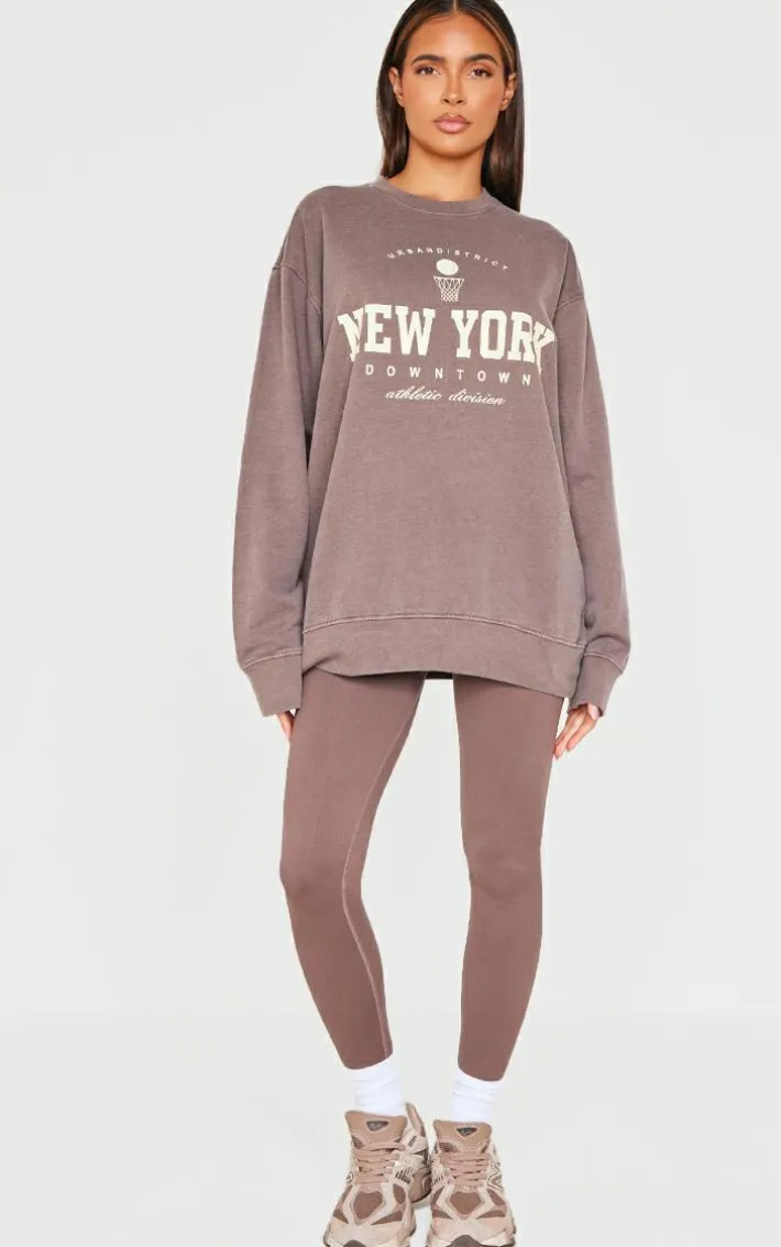 Chocolate New York Downtown Graphic Printed Sweatshirt