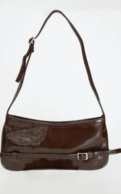 PrettyLittleThing Shoulder Bags*Patent Pu Buckle Baguette Shoulder Bag