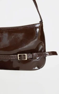 PrettyLittleThing Shoulder Bags*Patent Pu Buckle Baguette Shoulder Bag