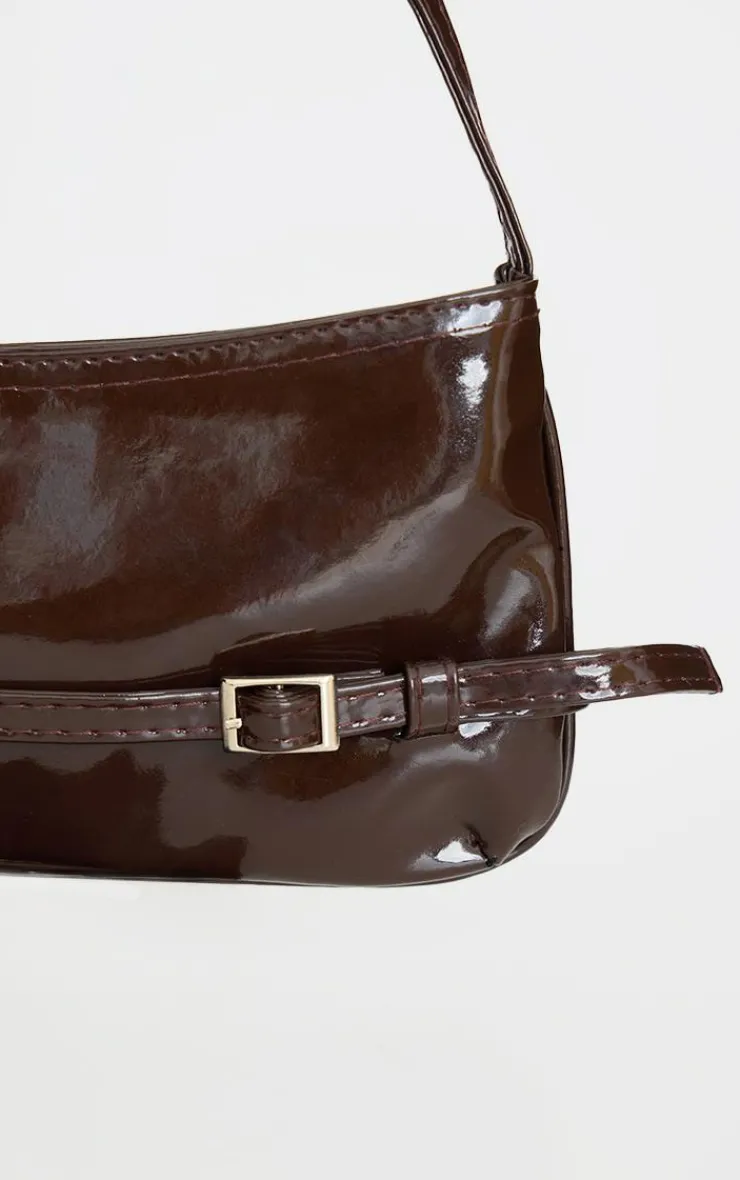 PrettyLittleThing Shoulder Bags*Patent Pu Buckle Baguette Shoulder Bag