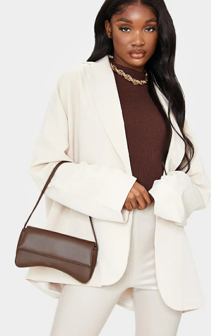 PrettyLittleThing Shoulder Bags*PU Flap Over Baguette Shoulder Bag