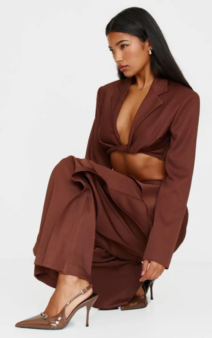 PrettyLittleThing Wide Fit Sandals*PU Wide Fit Point Toe Heeled Sandals