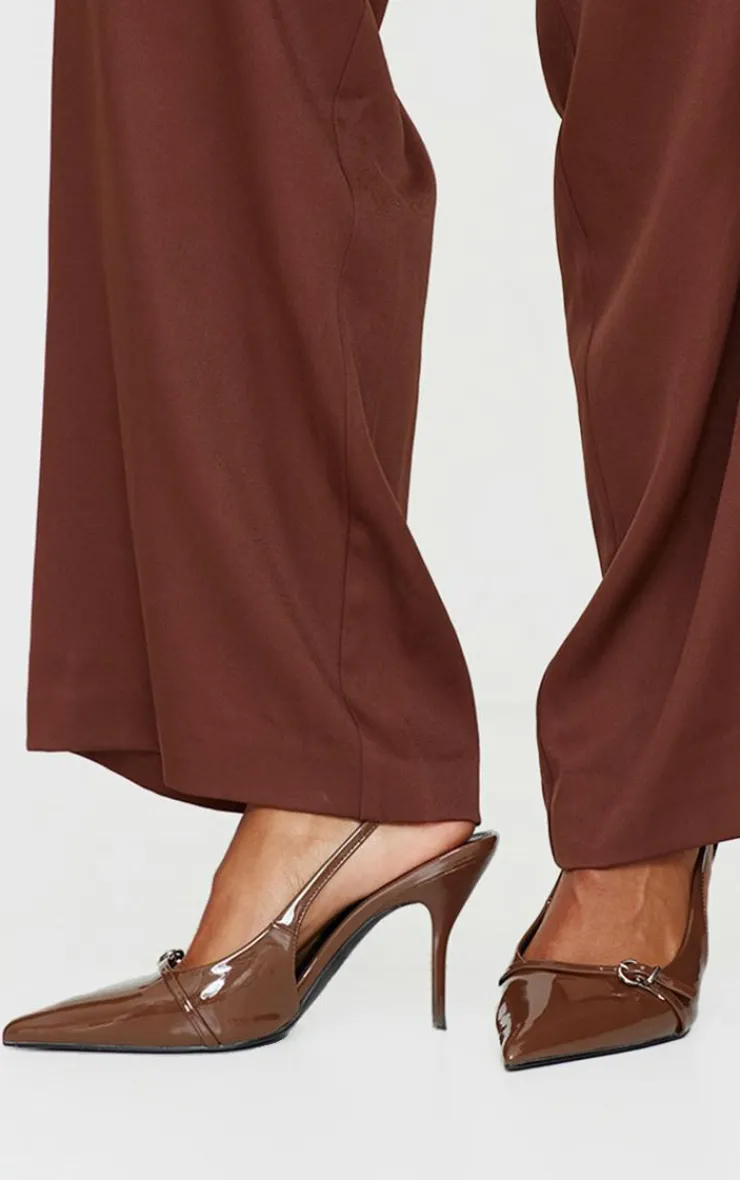PrettyLittleThing Wide Fit Sandals*PU Wide Fit Point Toe Heeled Sandals