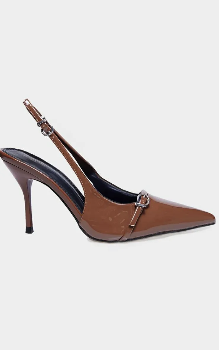 PrettyLittleThing Wide Fit Sandals*PU Wide Fit Point Toe Heeled Sandals