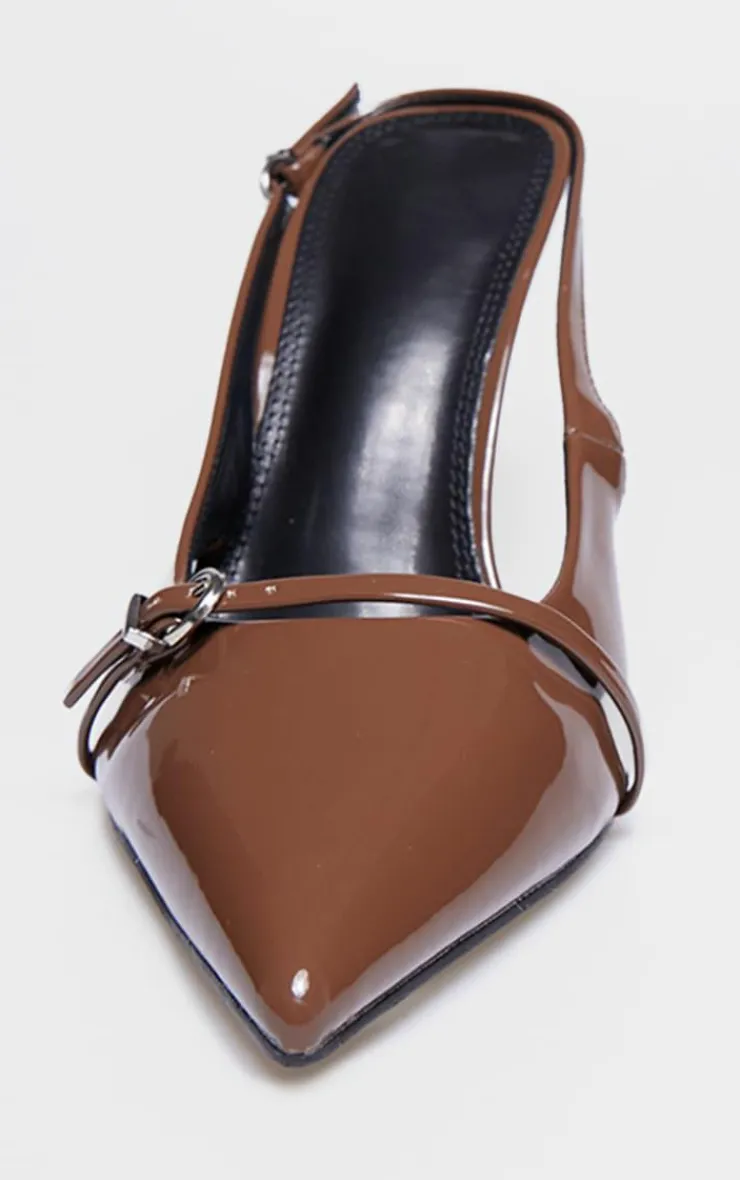 PrettyLittleThing Wide Fit Sandals*PU Wide Fit Point Toe Heeled Sandals