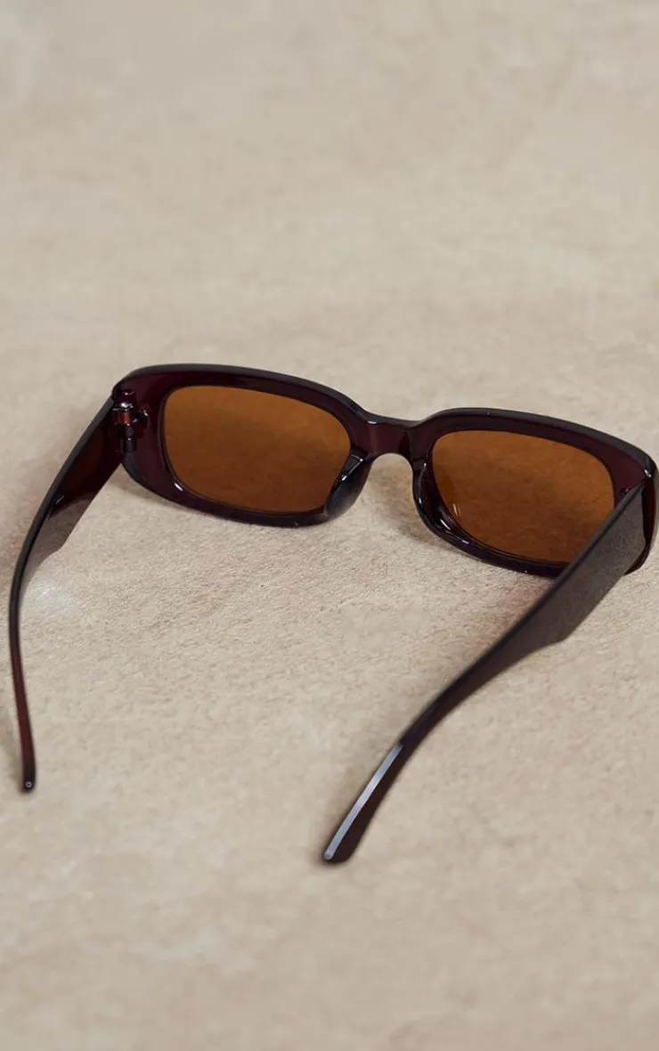 PrettyLittleThing Sunglasses*Chocolate Slim Rectangle Sunglasses