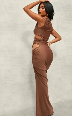 Slinky High Neck Cut Out Maxi Dress-PrettyLittleThing Best